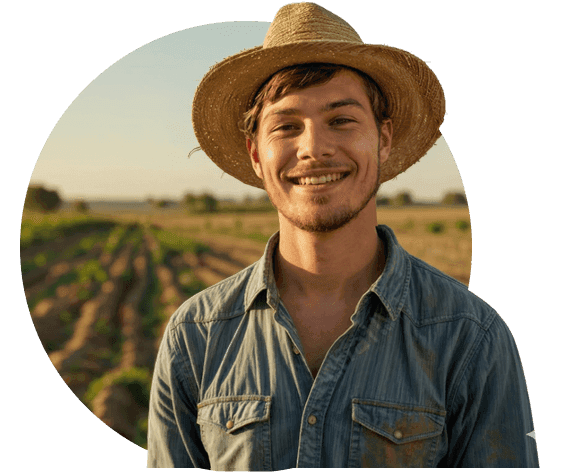 Agricultor sorrindo