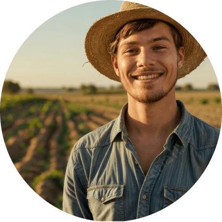 Agricultor sorrindo